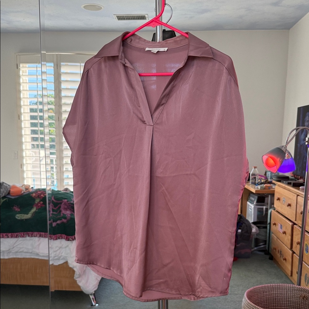 Elegant Mauve Silky Women's Top